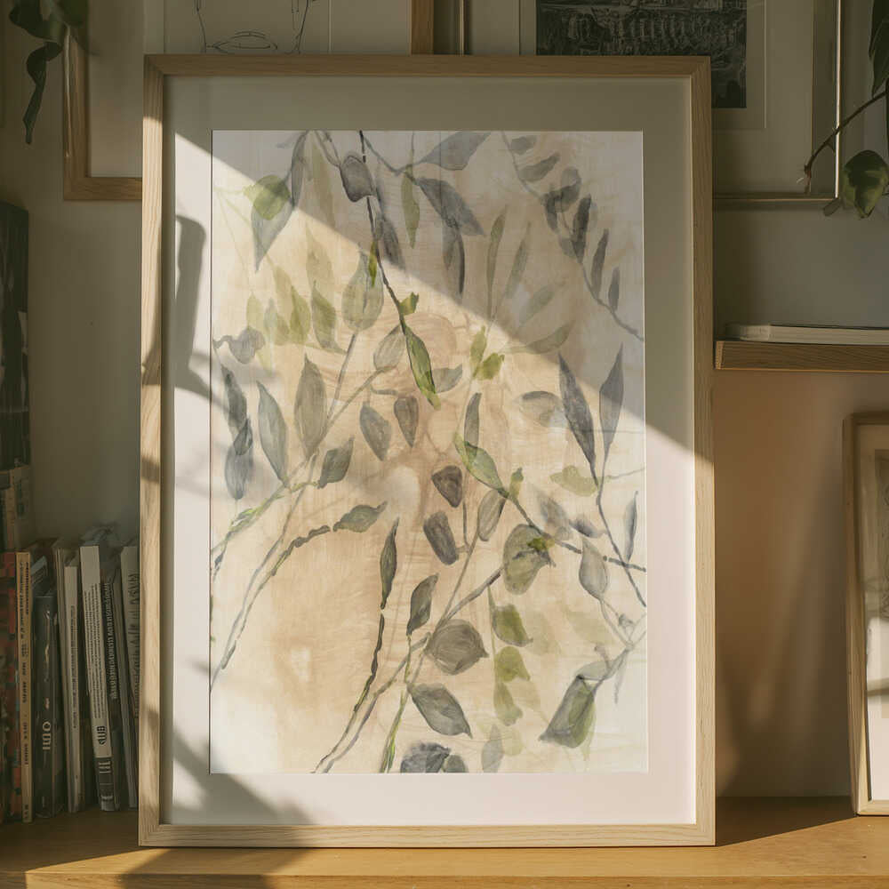 Plakat med bløde botaniske blade