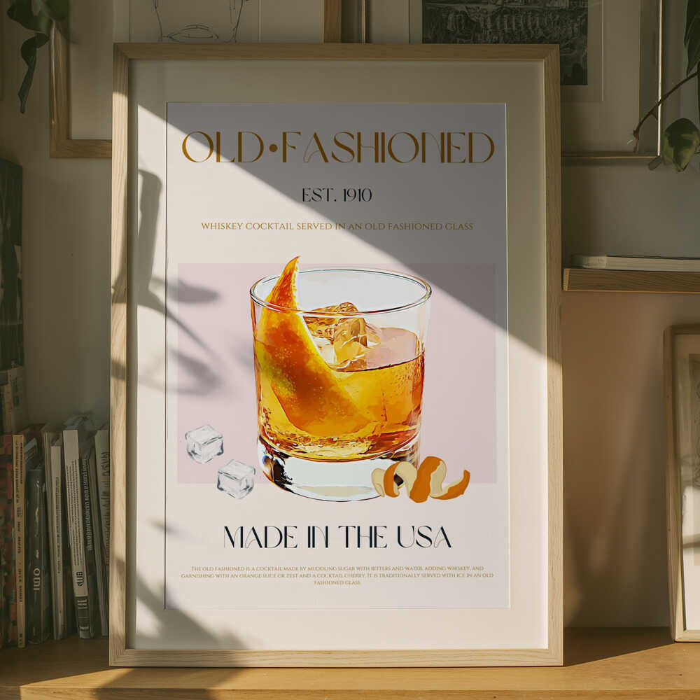 Plakat med klassiske cocktails' charme