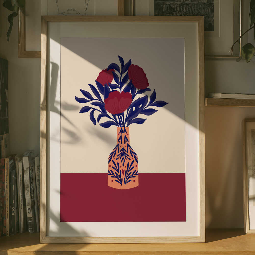Bourgognevalmuer i en vase plakat