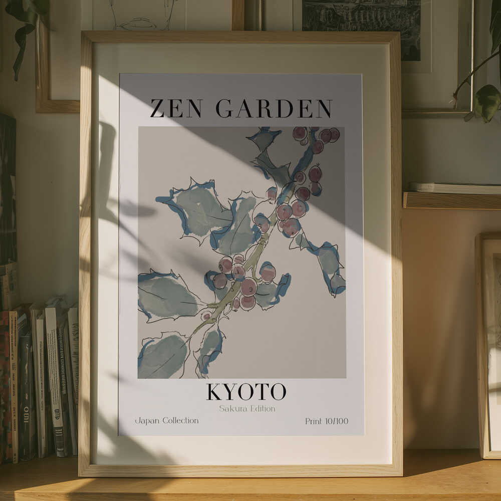Zen Garden Kyoto-brombærplakat