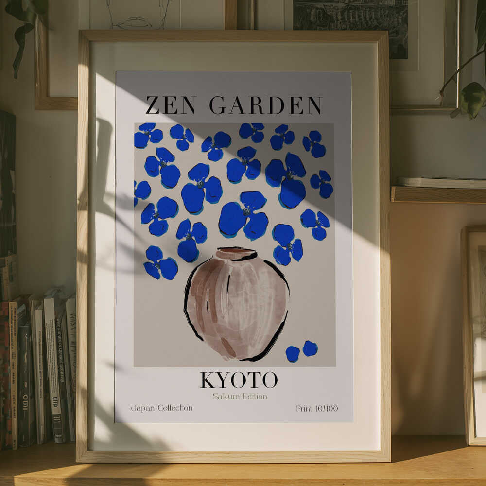 Cerulean Blossoms Poster