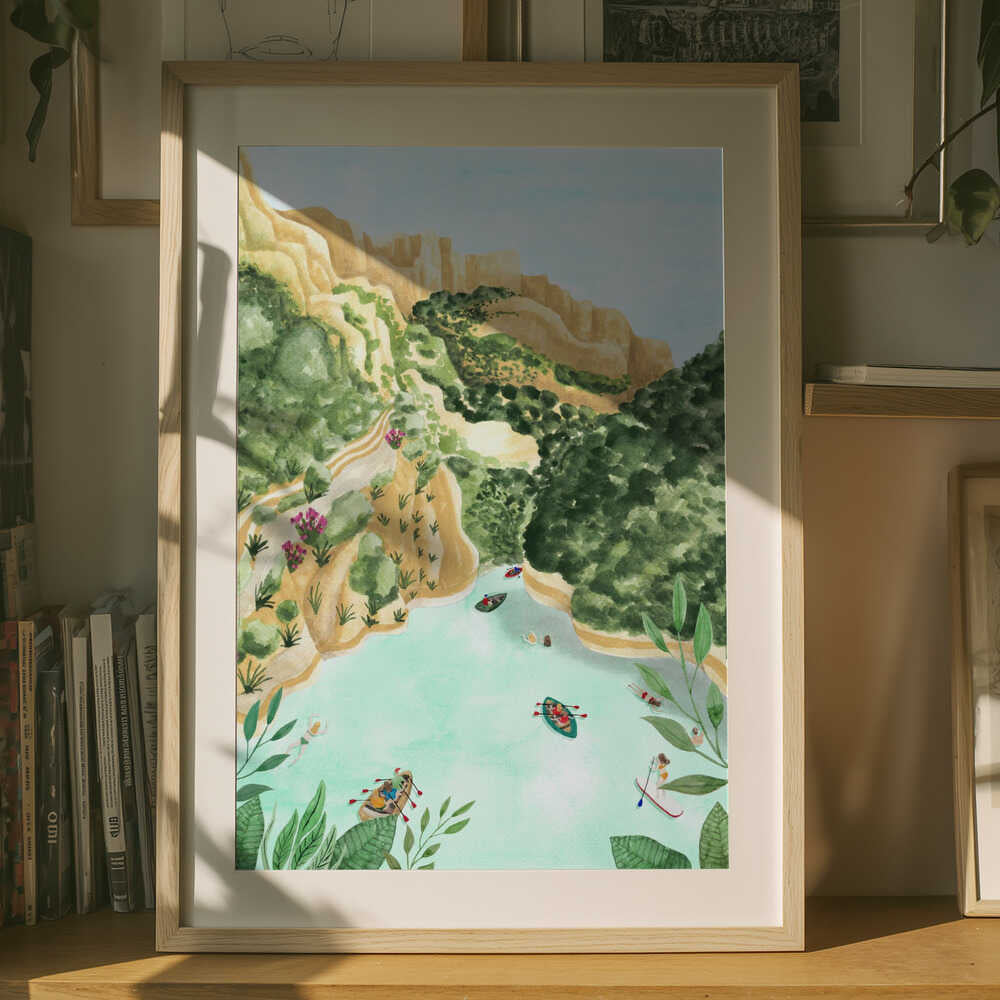 Plakat: Maleriesk kløft og flod
