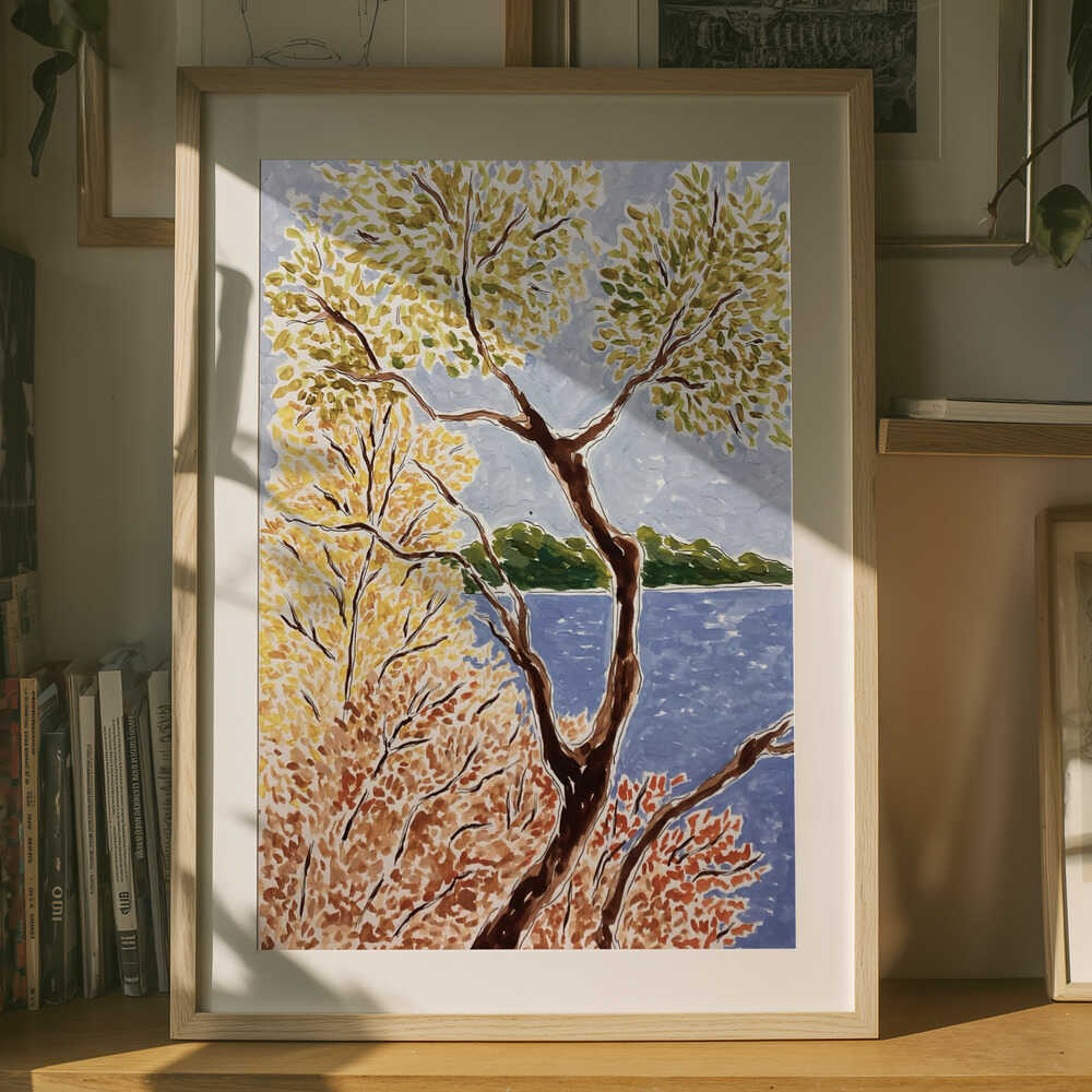 Autumn Lake Landscape Poster