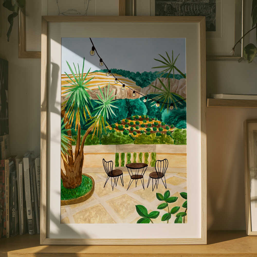 Frodig Terrasseudsigt Plakat
