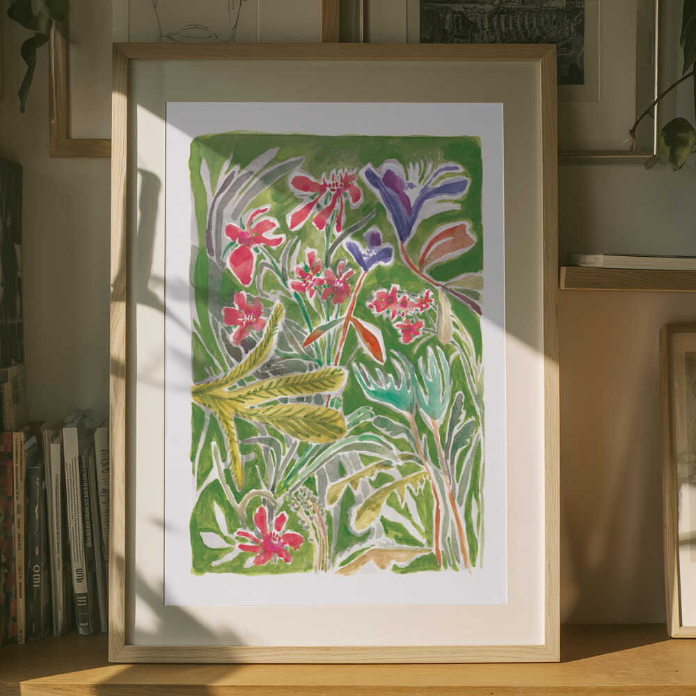 Vibrant Wild Garden Poster