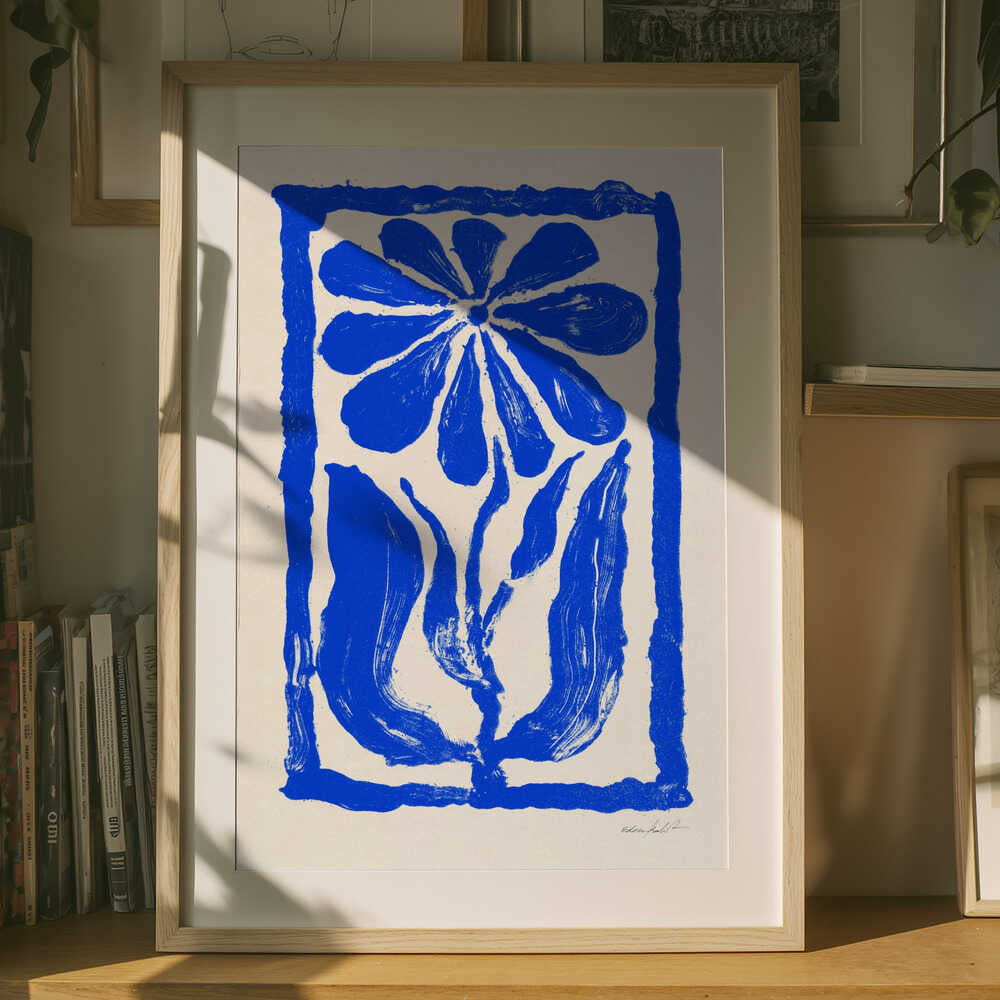 Blå Blomst Plakat