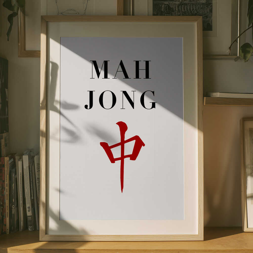 Mahjong Rød Dragebrik Plakat