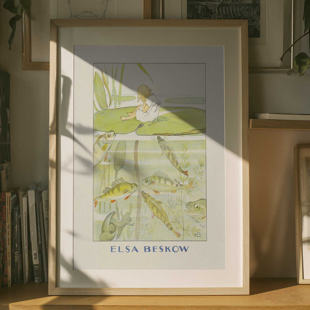 Tommelise Nøkkerosebladet - Elsa Beskow H.C. Andersen Plakat