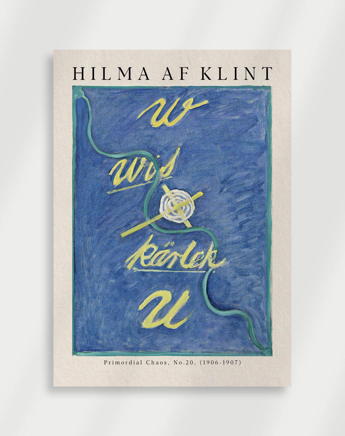 Abstract composition with balanced shapes and soft colors from Primordial Chaos No.20 by Hilma af Klint