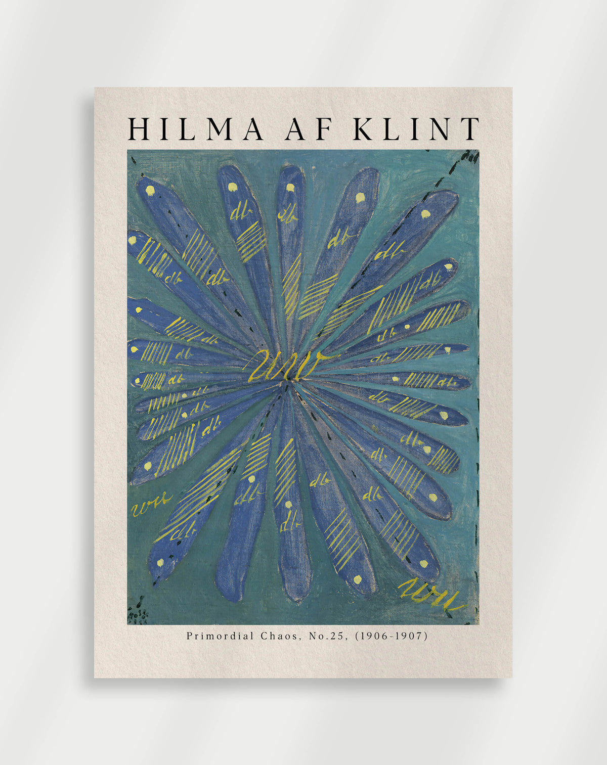 Spiritual abstract composition with layered forms from Primordial Chaos No.25 by Hilma af Klint