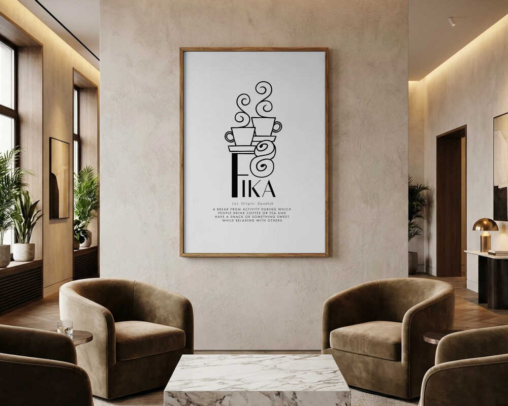 Svensk Fika Kaffepause Plakat