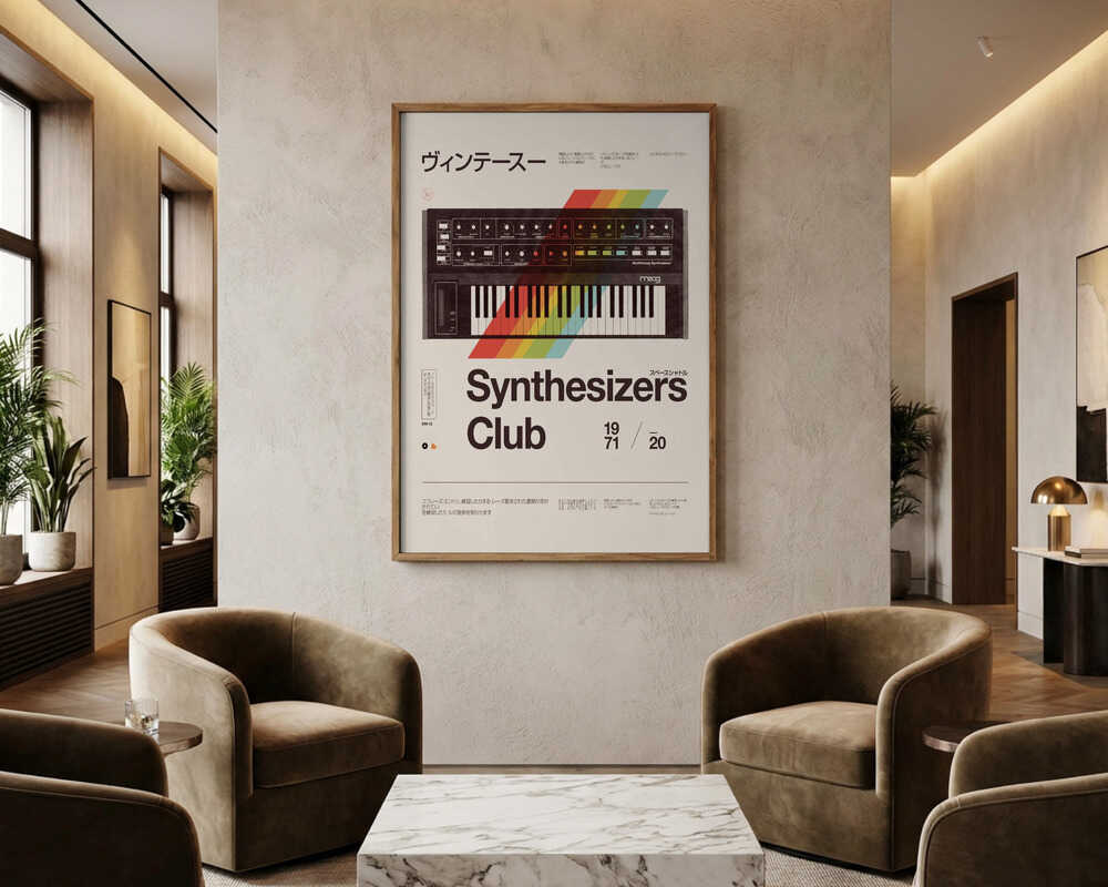 Vintage Synthesizerklub-plakat