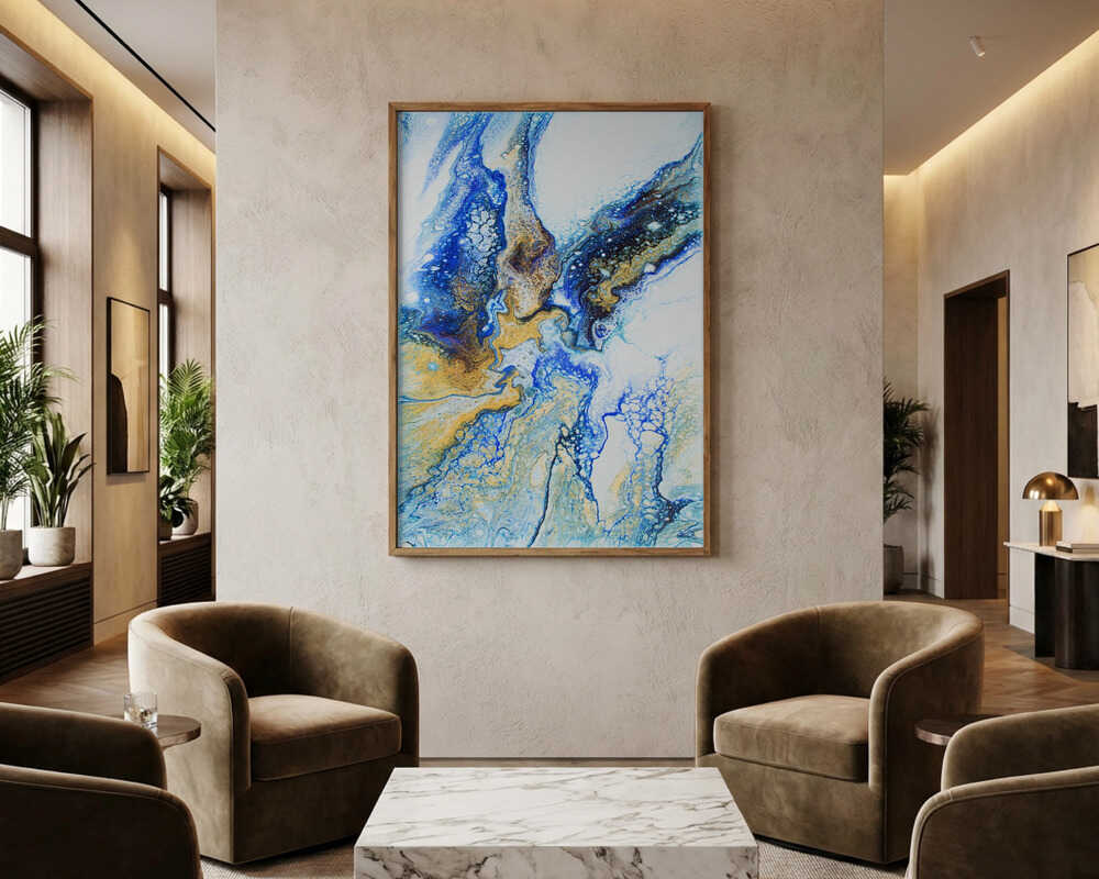 Golden Blue Flow Plakat