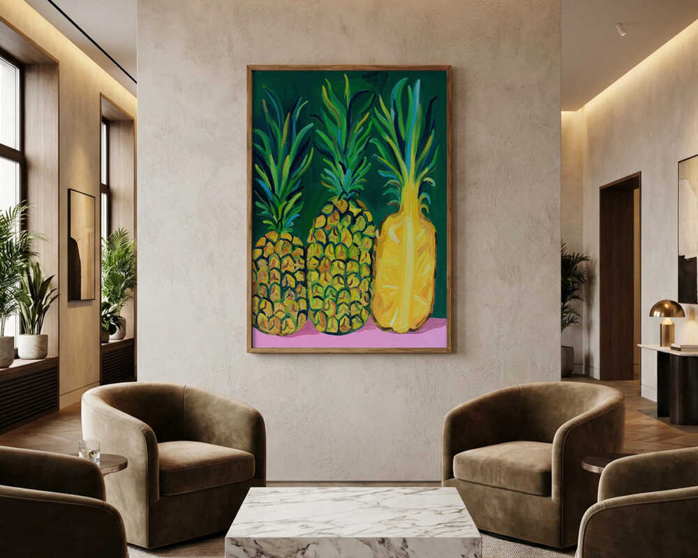 Levende tropiske ananas-plakat