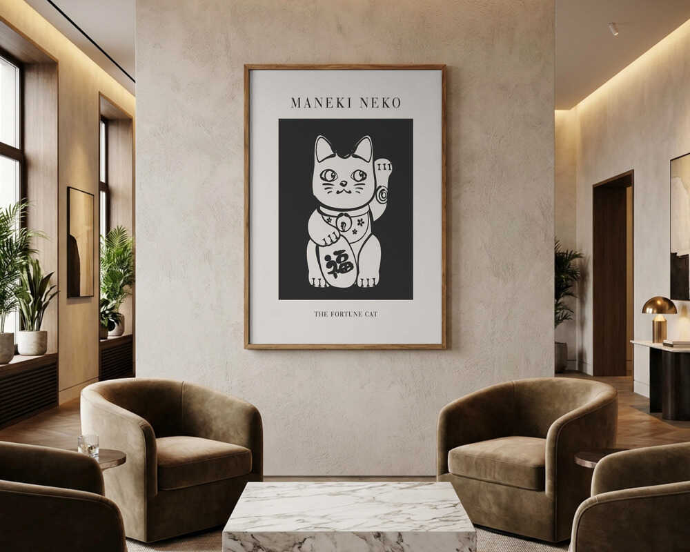 Maneki Neko Lykkekatteplakat