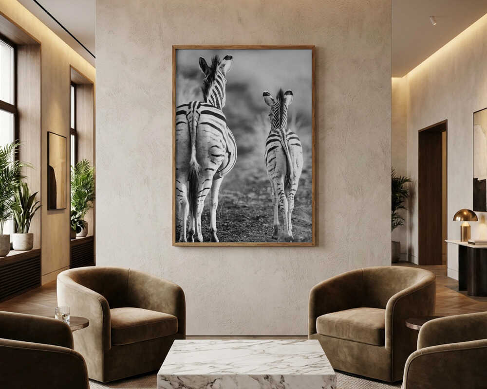 Stribet hest bagside plakat