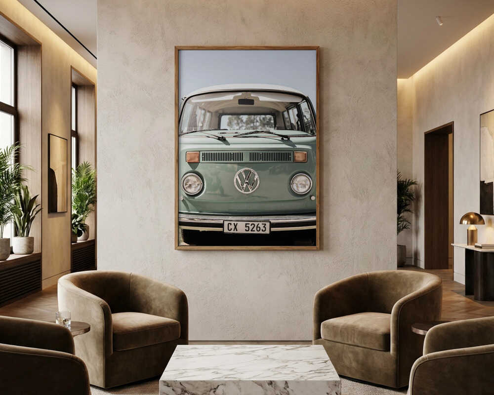 Classic Design In Soft Green Tones Cars Poster