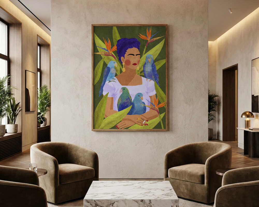 Frida og fugle plakat