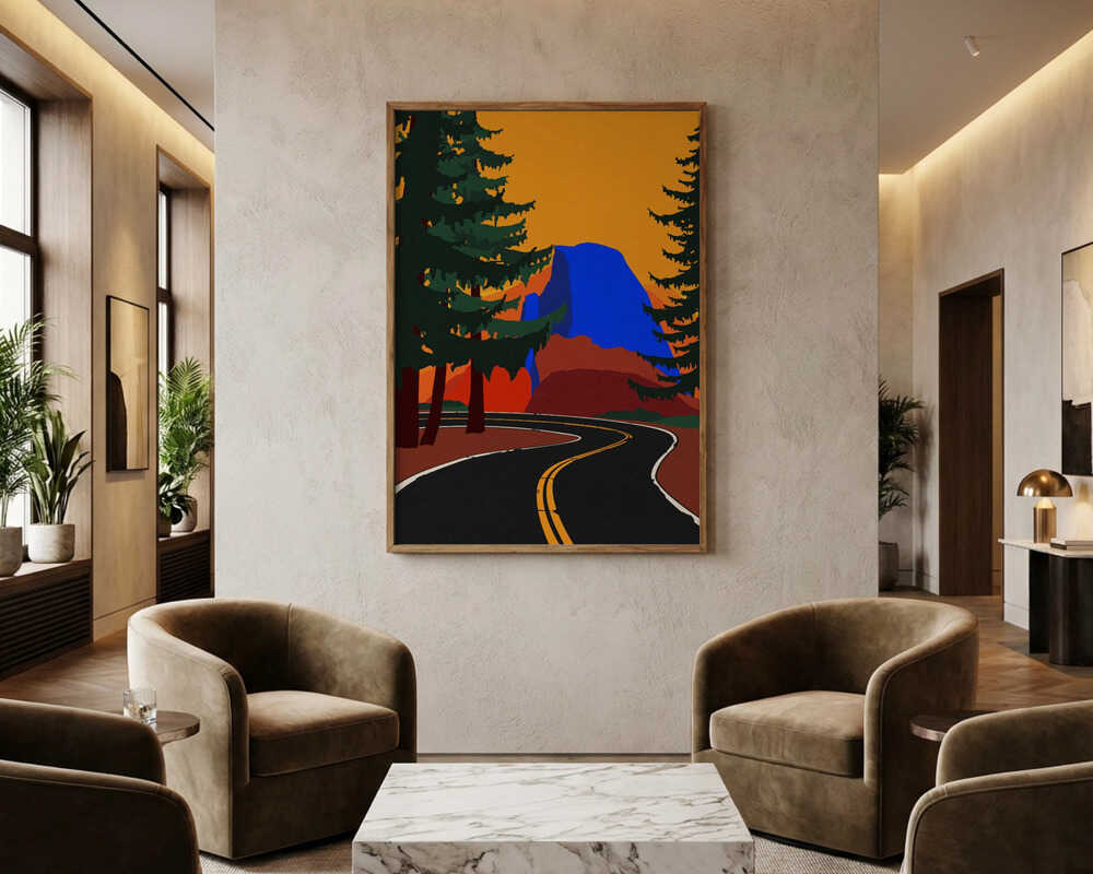 Clacier Road med Half Dome plakat