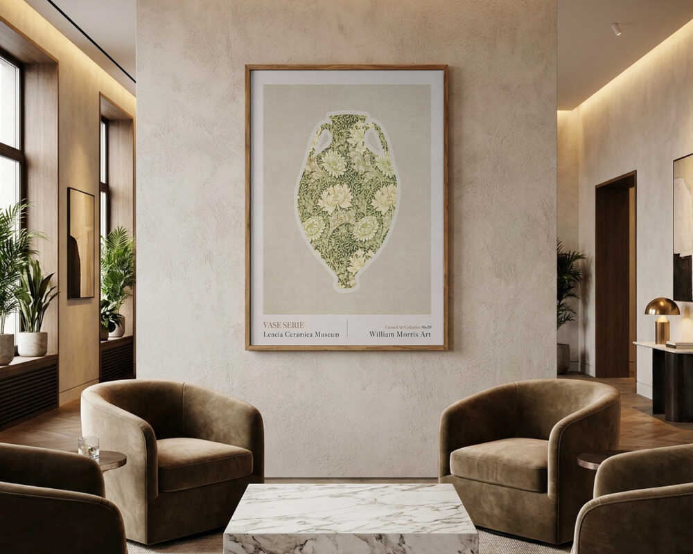 William Morris Vase-serie-plakat (Blomstret grøn)