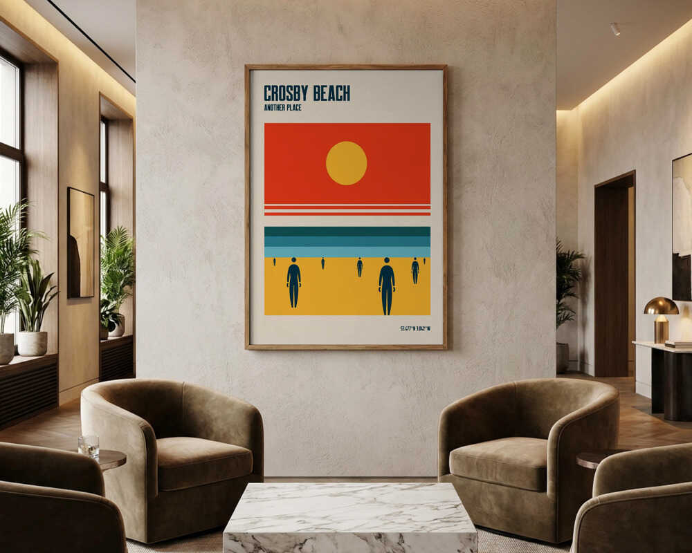 Crosby Beach Iron Men Liverpool Merseyside Plakat