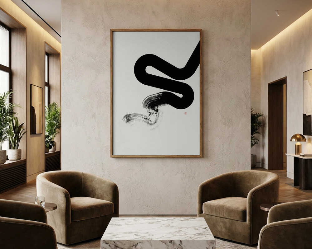 Zen Penselstrøgslinje Plakat