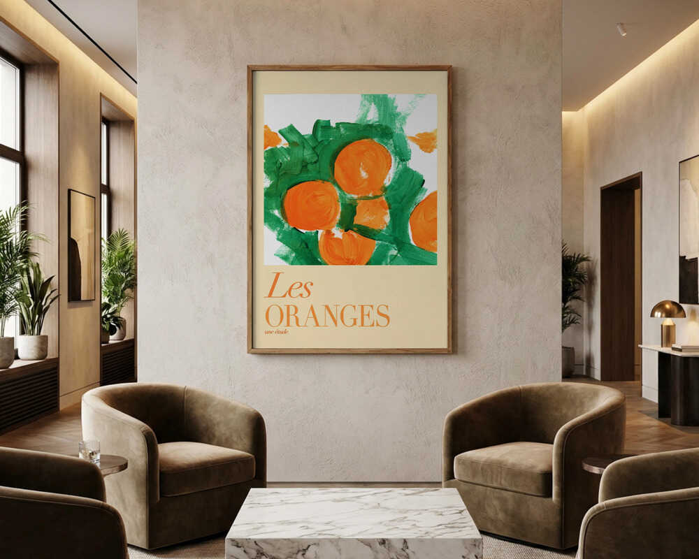 Vibrant Orange Study Poster