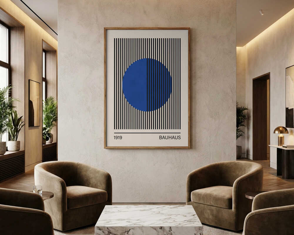Geometric bauhaus 1919 Blue Circle Poster