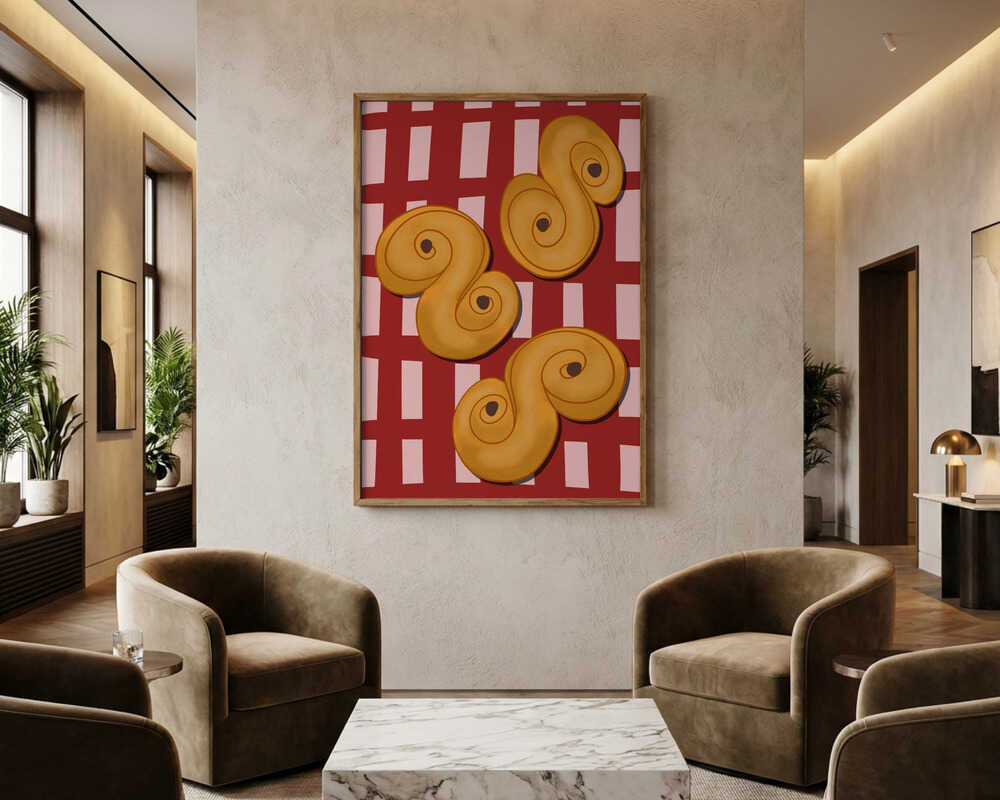 Golden Swirl Delight Poster