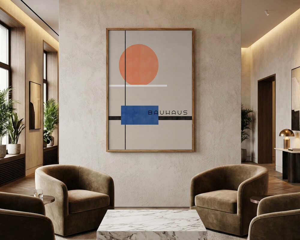 Modern Bauhaus Abstract Geometry Poster