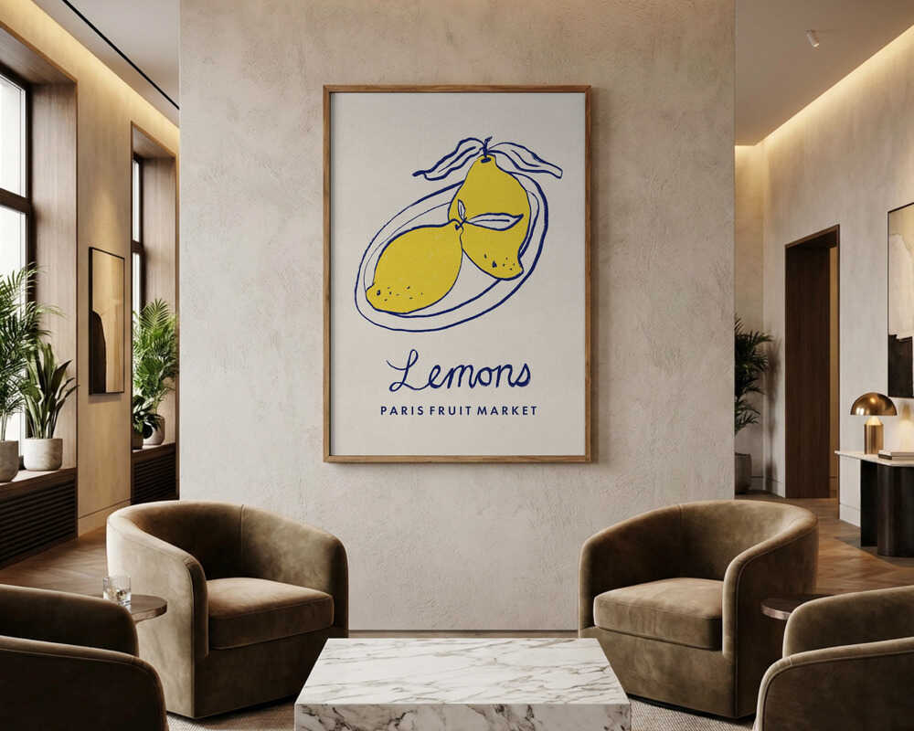 Paris' frugtmarked citronplakat