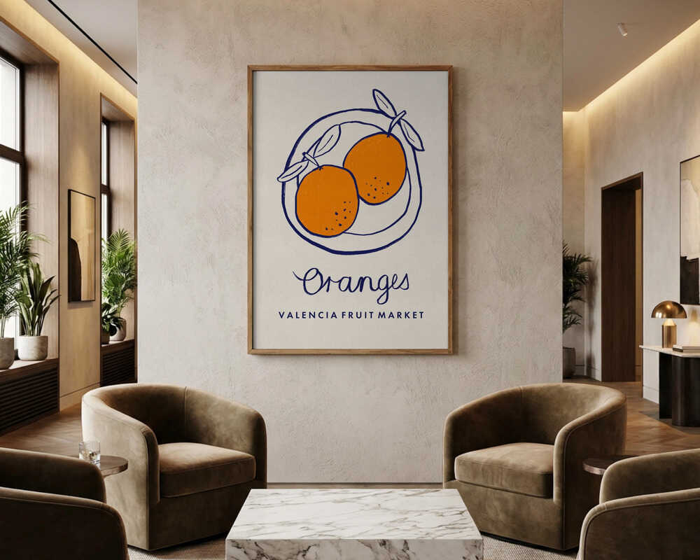 Valencia Market Oranges Poster