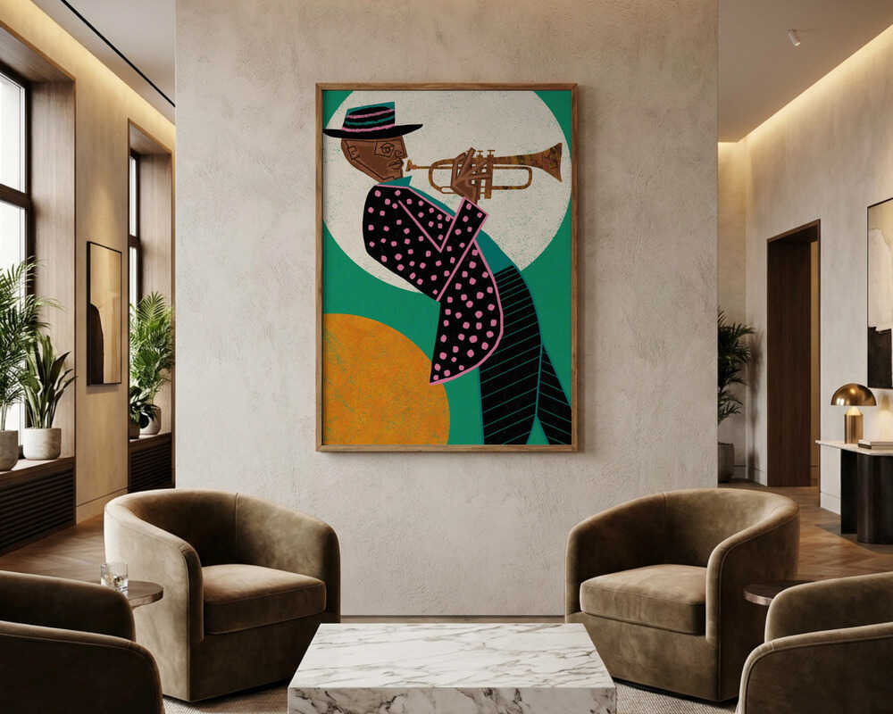 Cool Jazz Trompetist Plakat