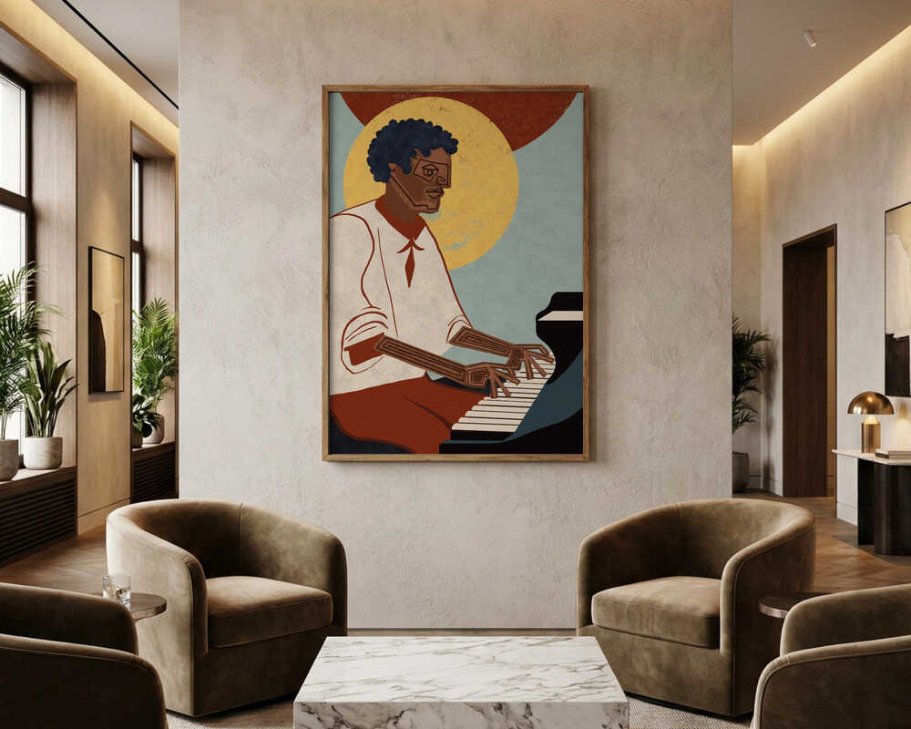 Soulful klaverspiller-plakat