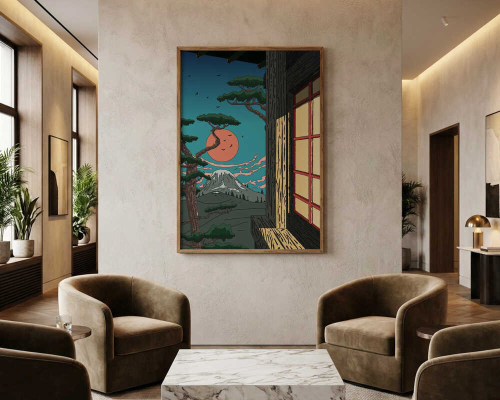 Japansk Bjergro Plakat