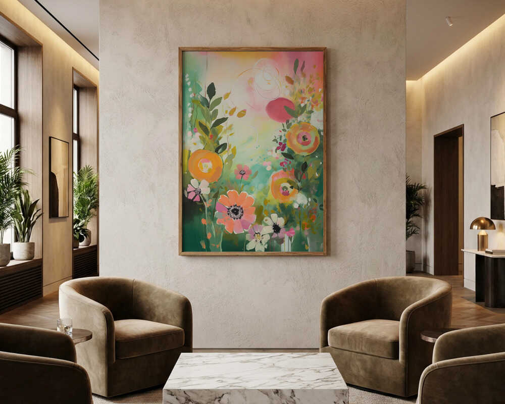 Vibrant Abstract Flowers Poster