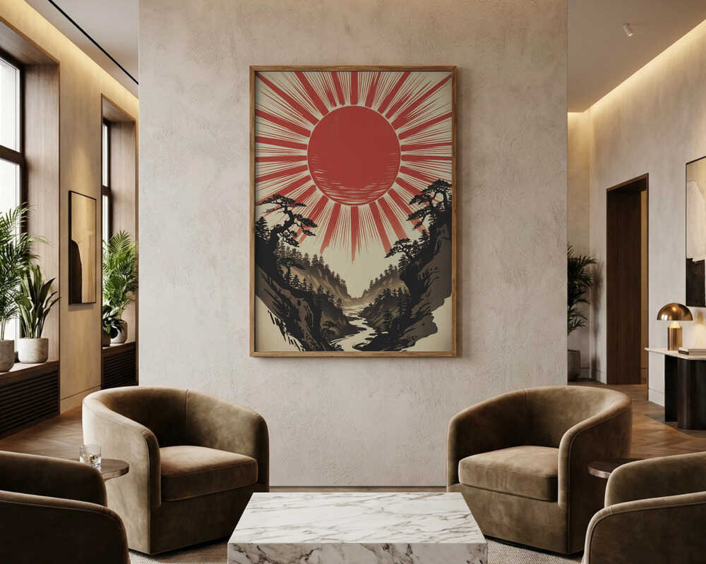 Rising Sun River Valley Poster