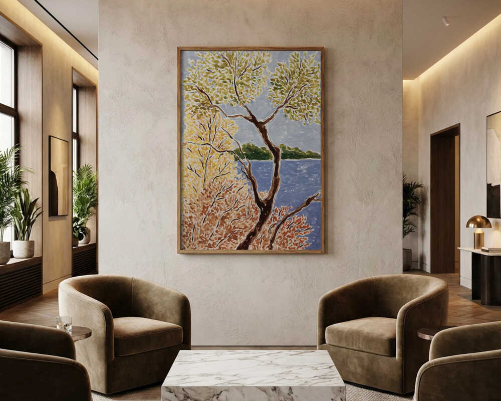 Autumn Lake Landscape Poster