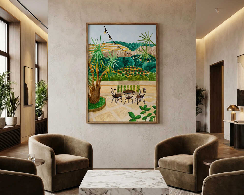 Frodig Terrasseudsigt Plakat