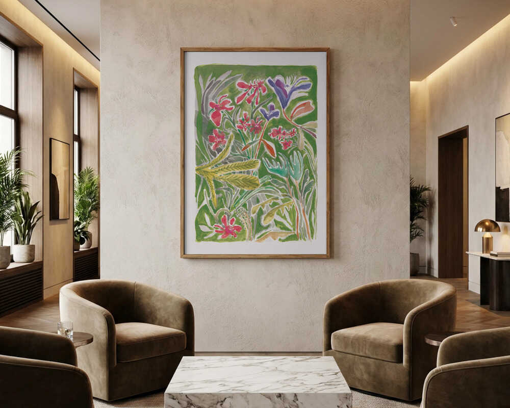 Vibrant Wild Garden Poster