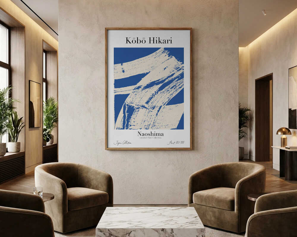 Kōbō Hikari Naoshima Blå Plakat