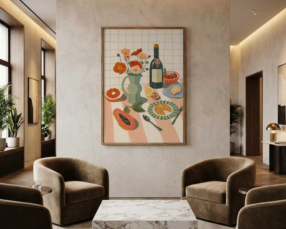 Farverig Morgenmad Stilleben Plakat