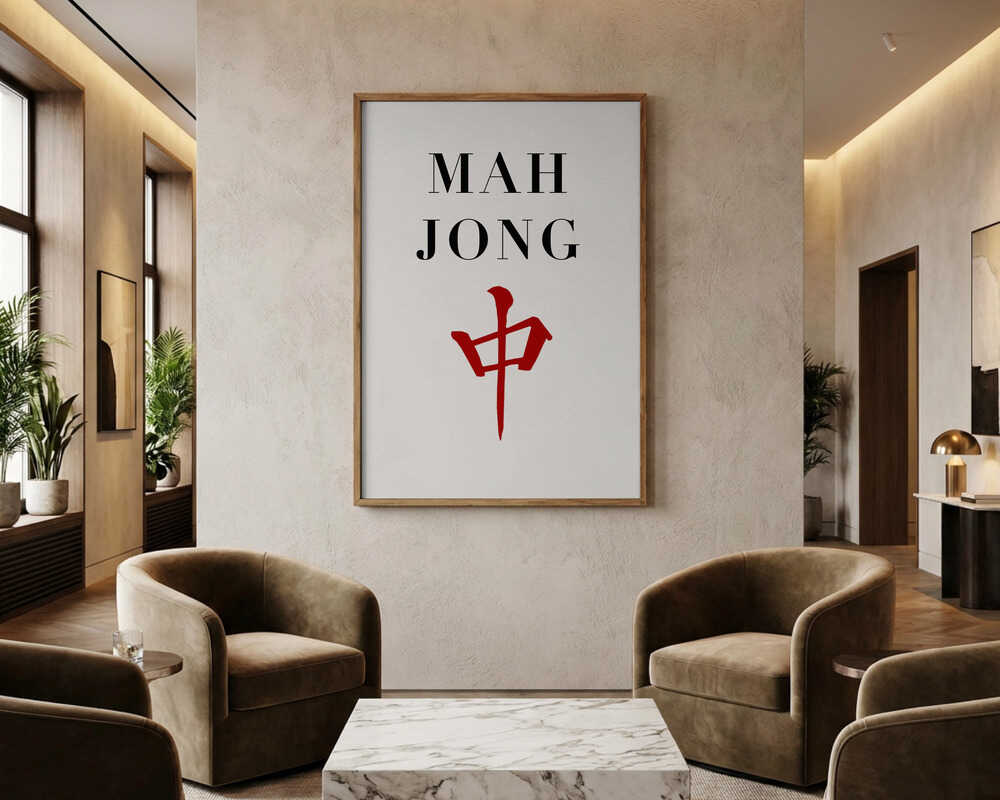 Mahjong Rød Dragebrik Plakat
