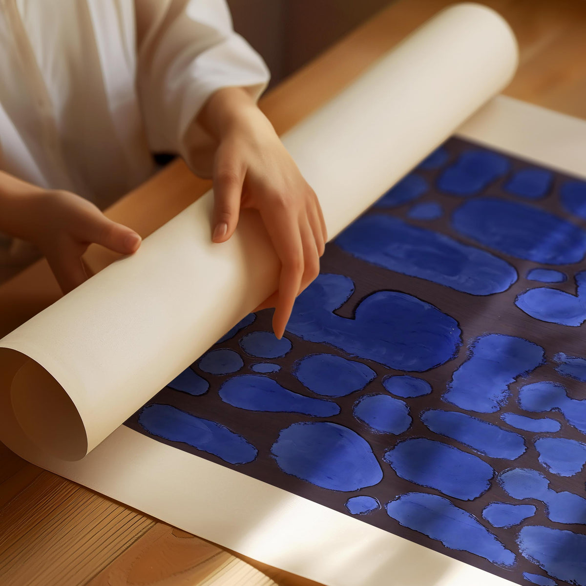 Paul Klee Blåt Abstrakt Plakat – Aften i Skoven