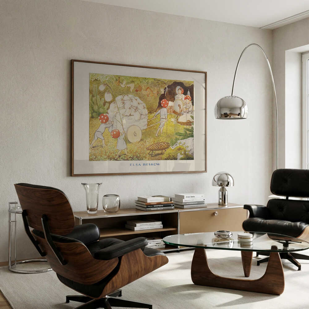 Tomtebobarnen Mushroom Kids Cotton Poster