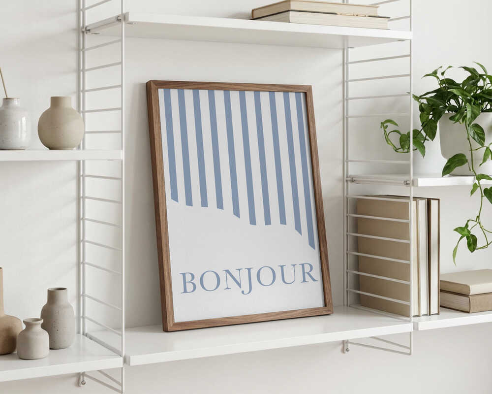 Bonjour Stripes Plakat