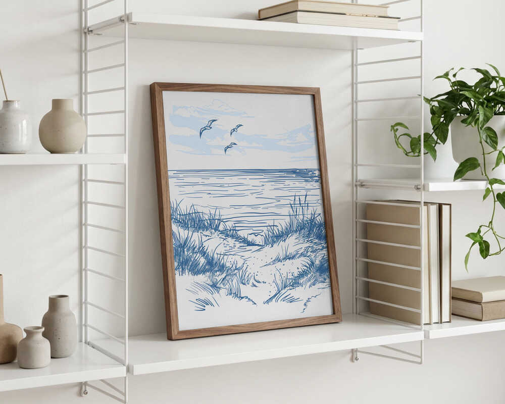 Plakat med havskitse