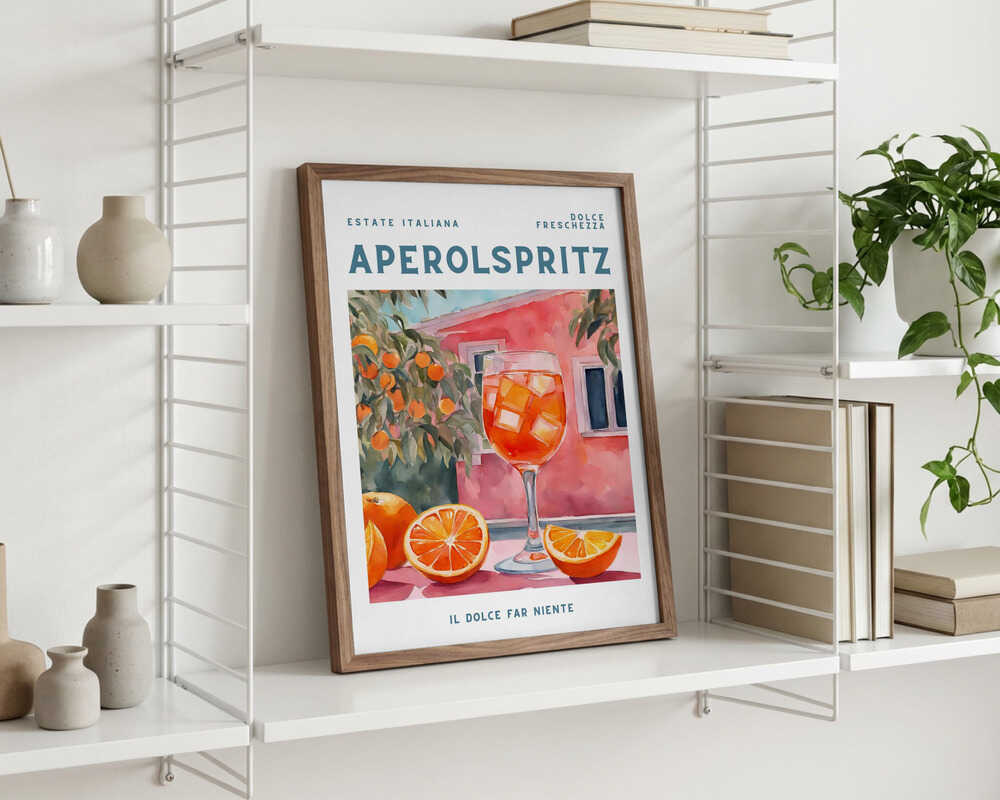 Aperol Spritz, Akvarel, Frisk plakat