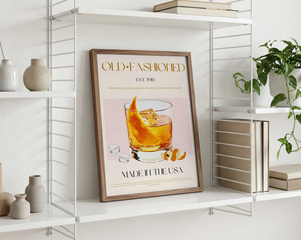 Plakat med klassiske cocktails' charme