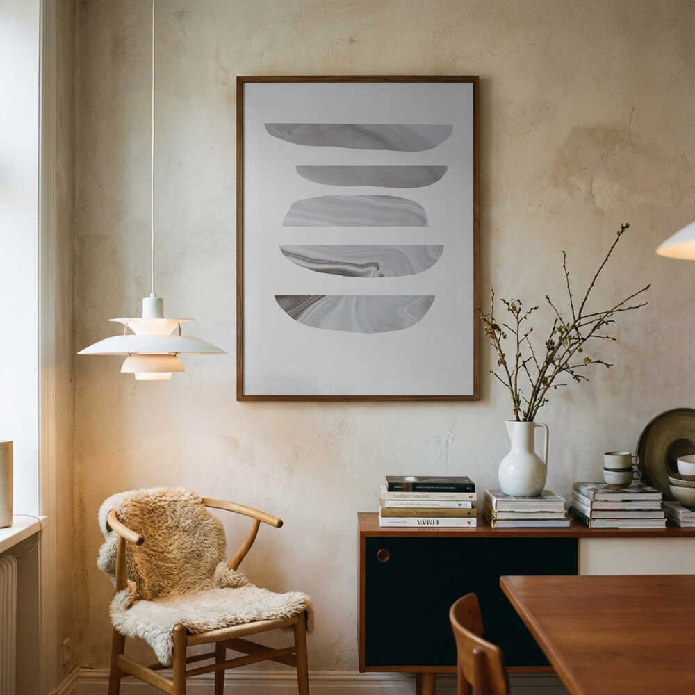Minimalistiske Marmormønstre i Neutral Plakat